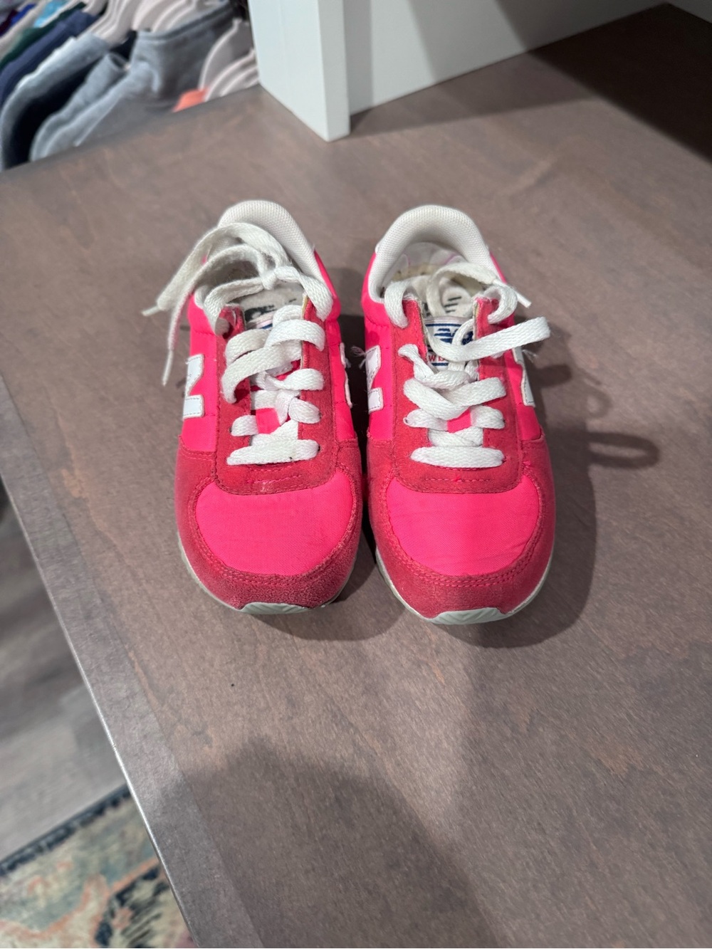 New Balance Hot Pink and White Kids Sneakers